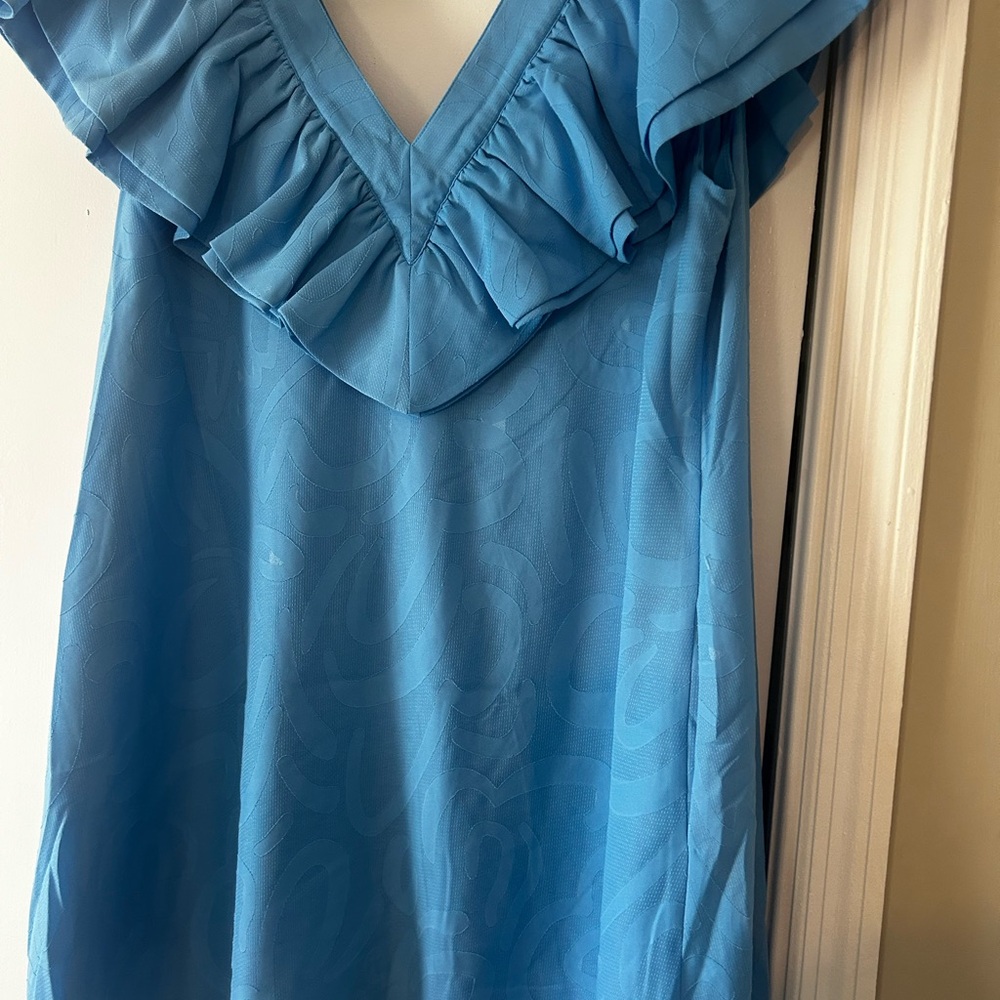 Elegant Blue Ruffle Dress